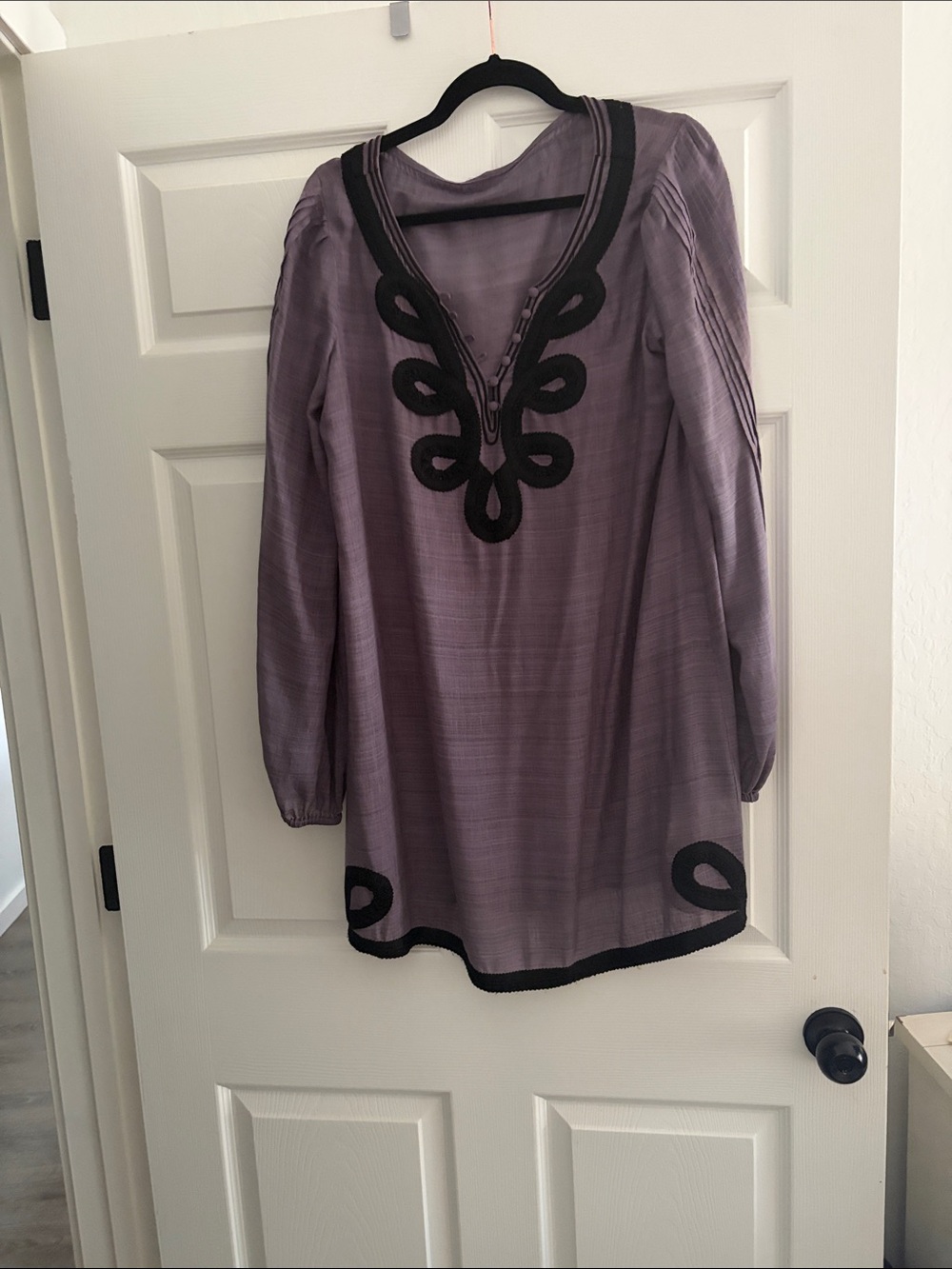 Joie Lavender Tunic with Black Trim Accents